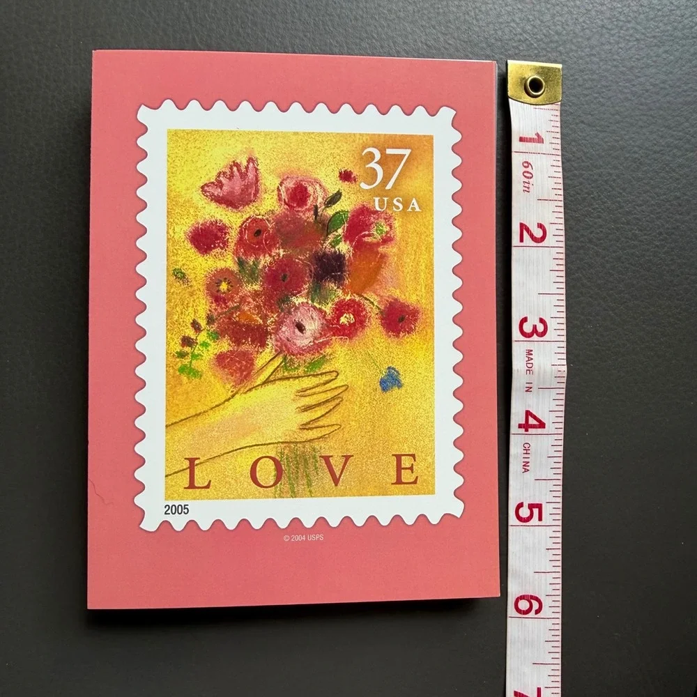 Vtg USPS Love Stamp Greeting Cards LOT of 11 USA Made Cherub Rose Puppy Bouquet